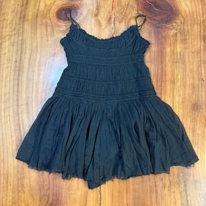 We the Free People Kaiya Romper Medium Smocked Cotton Stretch Boho Festival F3-7